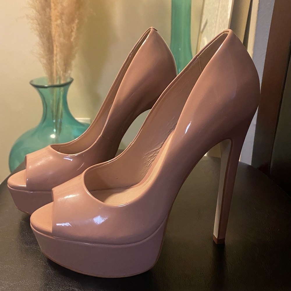 Steve Madden Blush Peep-Toe Platform Heels